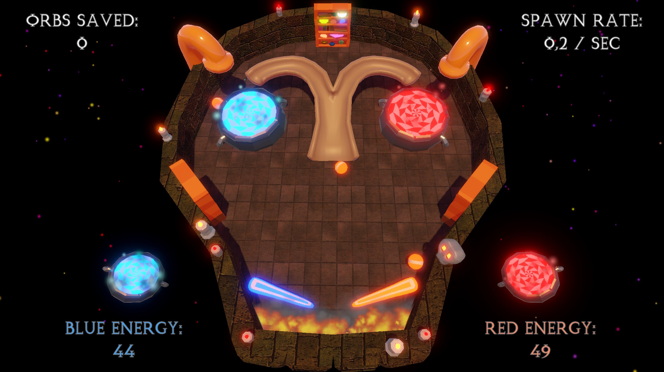 Flipperkast in alchemie-thema